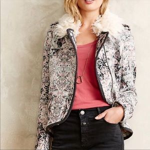 Anthropologie Paisley Jacket w/ Faux Fur Collar 4
